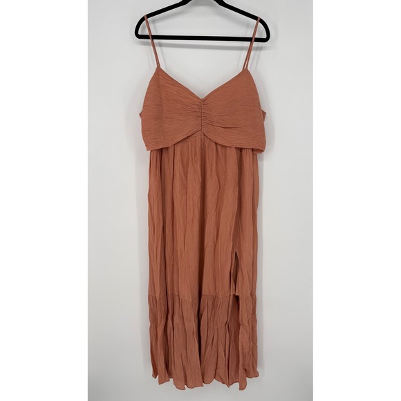 Abercrombie & Fitch Dresses & Skirts - Abercrombie & Fitch Spaghetti‎ Strap Tiered Rust Peach Midi Dress XXL NWT